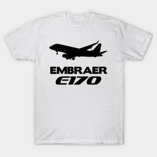 Embraer E170 Silhouette Print (Black) T-Shirt